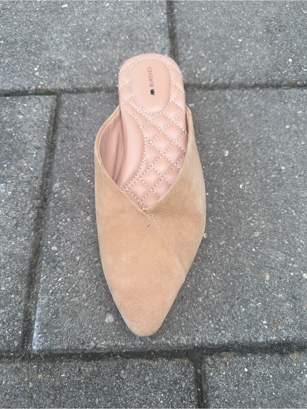 Birdies The Swan Pointed Toe Slip On Mules Golden Oak Suede Size: 7 Shoes Flats - Picture 4 of 17